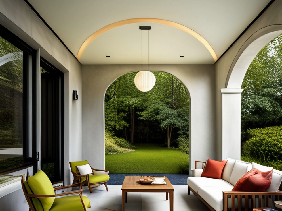 Modern arched POP porch ceiling design - Beautiful Homes
